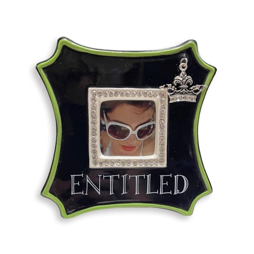 Picture‎ Frame “Entitled” Small Table Top Enamel Rhinestones Charm Princess Gift
